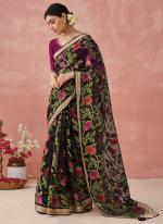 Brasso Black Festival Wear Printed Saree